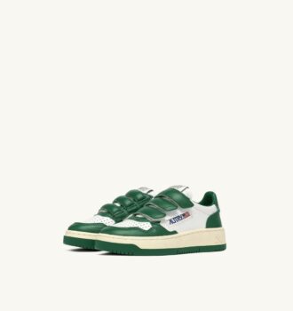 MEDALIST KIDSTRIPES LOW BICOLOR SNEAKERS IN WEISSEM UND GRÜNEM LEDER