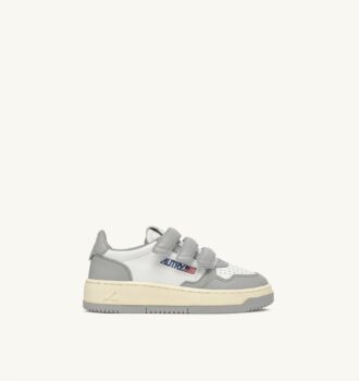 MEDALIST KIDSTRIPES LOW BICOLOR SNEAKERS IN WEISSEM UND HELLGRAUEM LEDER