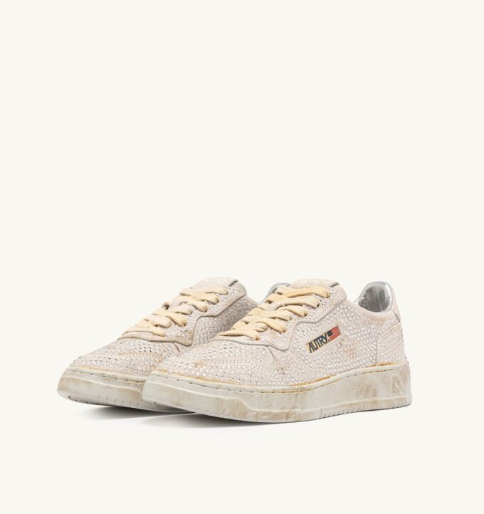 MEDALIST LOW ‚CRYSTAL‘ MICRO RHINESTONES SNEAKERS WHITE