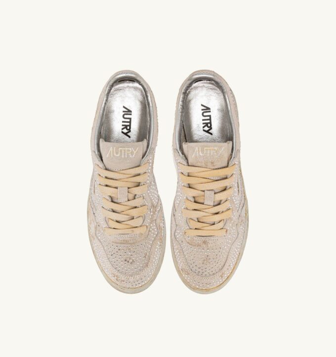 MEDALIST LOW ‚CRYSTAL‘ MICRO RHINESTONES SNEAKERS WHITE
