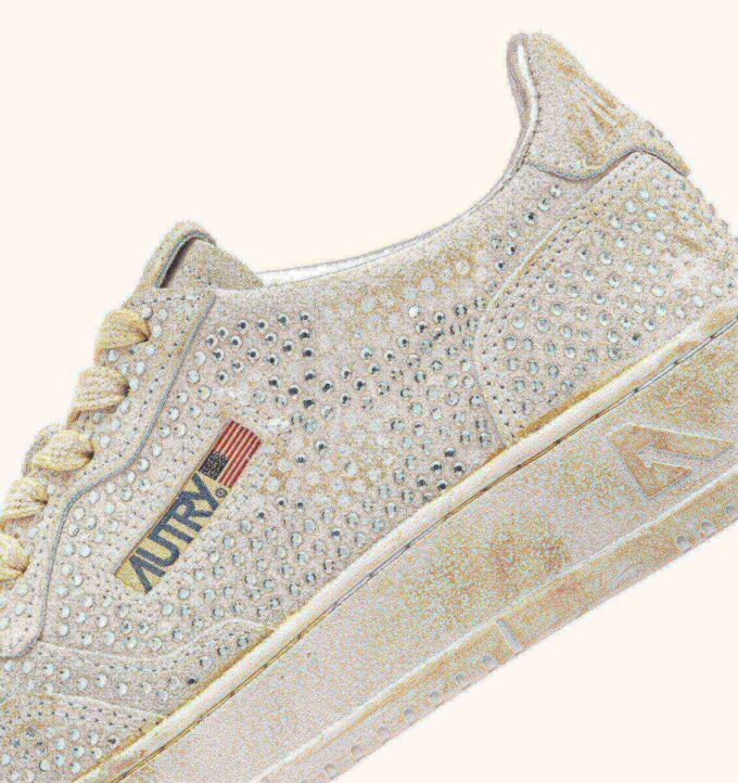 MEDALIST LOW ‚CRYSTAL‘ MICRO RHINESTONES SNEAKERS WHITE