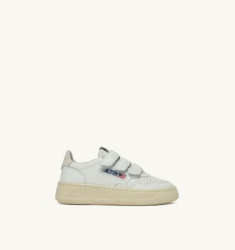 MEDALIST LOW KIDSTRIPES SNEAKER AUS LEDER, FARBE WEISS UND GLITZER