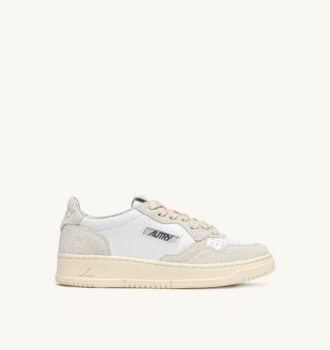 MEDALIST LOW SNEAKER AUS WEISSEM UND GLITZERLEDER