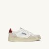 KÖRBE MEDAILLENGEWINNER LOW EN CUIR BLANCET ROUGE ET DAIM BEIGE