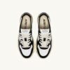 MEDALIST LOW SNEAKER AUS WEISSEM UND SCHWARZEM LEDER MIT SCHRIFTZUG