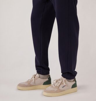 MEDALIST LOW SNEAKER IN DREIFARBIGEM SAND- UND GRÜNEM WILDLEDER