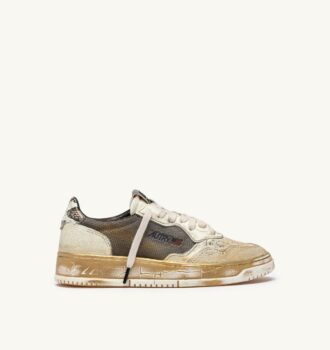 MEDALIST LOW SNEAKER SUPER VINTAGE AUS LEDER UND MESH, FARBE GRAU, WEISS UND GOLD