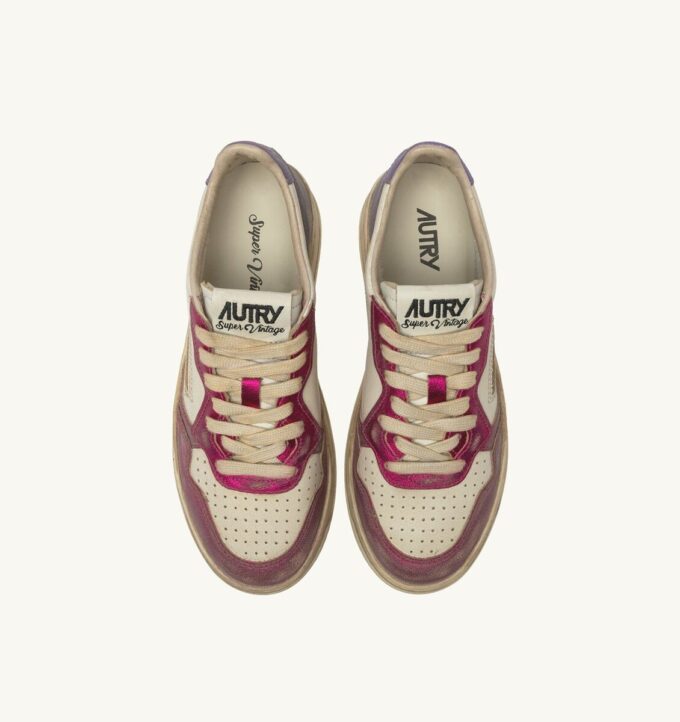 MEDALIST LOW SNEAKER SUPER VINTAGE IN WEISSEM, FUCHSIA- UND VIOLETTEM LEDER MEDALIST LOW SNEAKER SUPER VINTAGE IN WEISSEM, FUCHSIA- UND VIOLETTEM LEDER