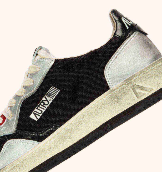 MEDALIST LOW SNEAKERS SUPER VINTAGE IN WEISSEM MESH, SILBERNEM WILDLEDER UND SCHWARZEM LEDER MEDALIST LOW SNEAKERS SUPER VINTAGE IN WEISSEM MESH, SILBERNEM WILDLEDER UND SCHWARZEM LEDER