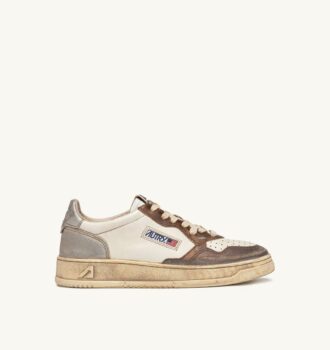 MEDALIST LOW SNEAKERS SUPER VINTAGE IN WEISSEM SCHOKOLADEN- UND SILBERLEDER