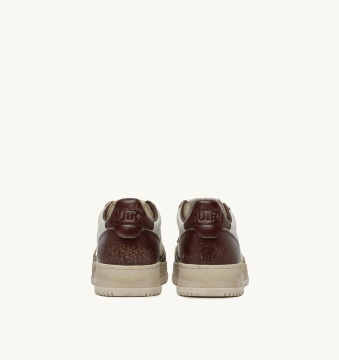 MEDALIST LOW SNEAKERS SUPER VINTAGE IN WHITE PINE GROVE AND RUM RAISIN LEATHER MEDALIST LOW SNEAKERS SUPER VINTAGE IN WHITE PINE GROVE AND RUM RAISIN LEATHER