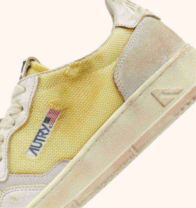 MEDALIST LOW SUPER VINTAGE SNEAKER AUS ELFENBEIN- UND WEISSEM LEDER UND MESH