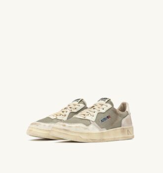 MEDALIST LOW SUPER VINTAGE SNEAKER AUS MILITÄR- UND WEISSEM LEDER UND MESH