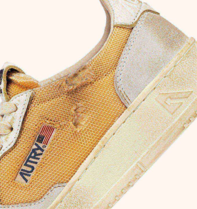 MEDALIST LOW SUPER VINTAGE SNEAKER AUS ORANGE- UND WEISSEM LEDER UND MESH