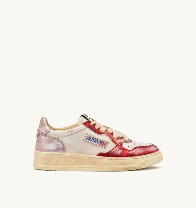 MEDALIST LOW SUPER VINTAGE SNEAKER AUS ROT UND PINK GEBÜRSTETEM LEDER MEDALIST LOW SUPER VINTAGE SNEAKER AUS ROT UND PINK GEBÜRSTETEM LEDER