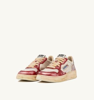 MEDALIST LOW SUPER VINTAGE SNEAKER AUS ROT UND PINK GEBÜRSTETEM LEDER
