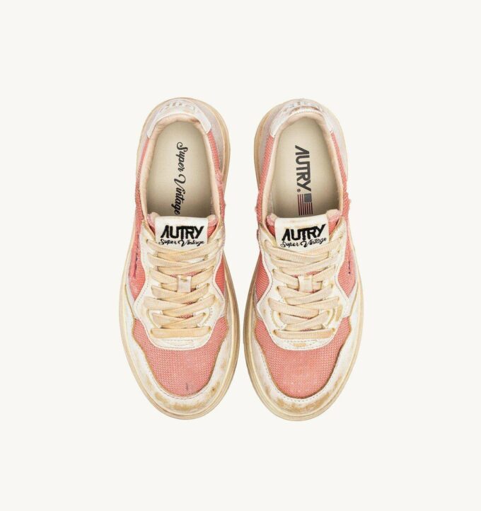 MEDALIST LOW SUPER VINTAGE SNEAKER AUS ROTEM UND WEISSEM LEDER UND MESH