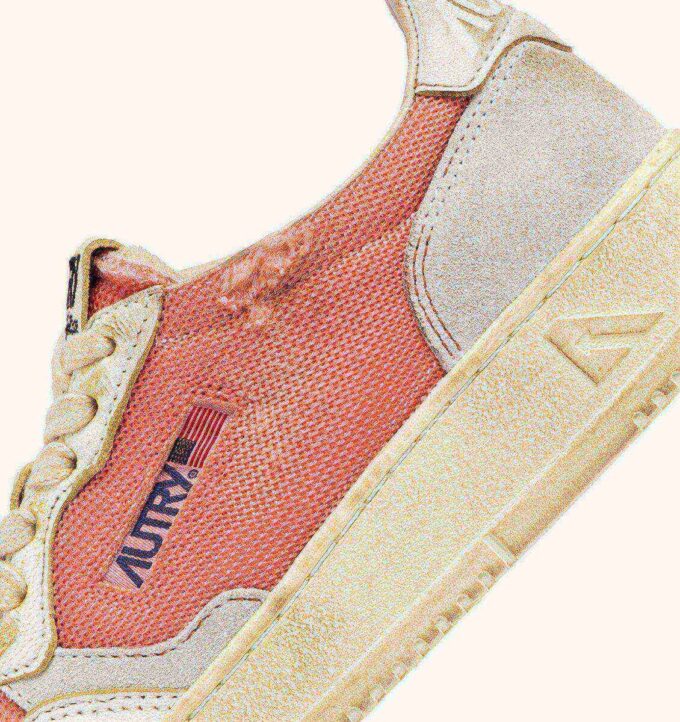 MEDALIST LOW SUPER VINTAGE SNEAKER AUS ROTEM UND WEISSEM LEDER UND MESH