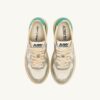 MEDALIST LOW SUPER VINTAGE SNEAKER AUS SILBER- UND AQUA-GEBÜRSTETEM LEDER