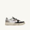 MEDALIST LOW SUPER VINTAGE SNEAKER AUS WEISSEM, SCHWARZEM UND SILBERNEN LEDER