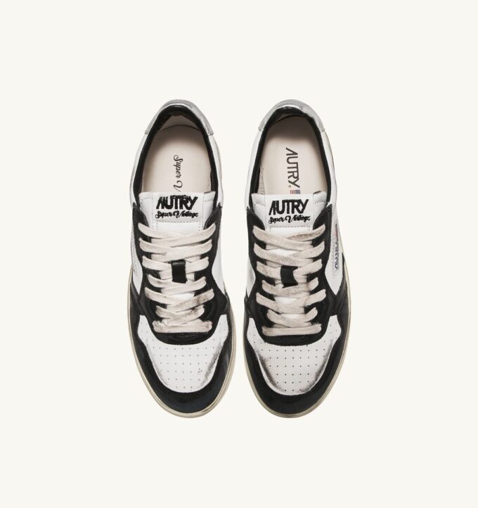 MEDALIST LOW SUPER VINTAGE SNEAKER AUS WEISSEM, SCHWARZEM UND SILBERNEN LEDER