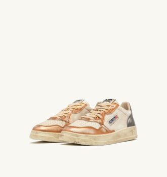 MEDALIST LOW SUPER VINTAGE SNEAKER IN ORANGE UND GUNMETAL GEBÜRSTETEM LEDER