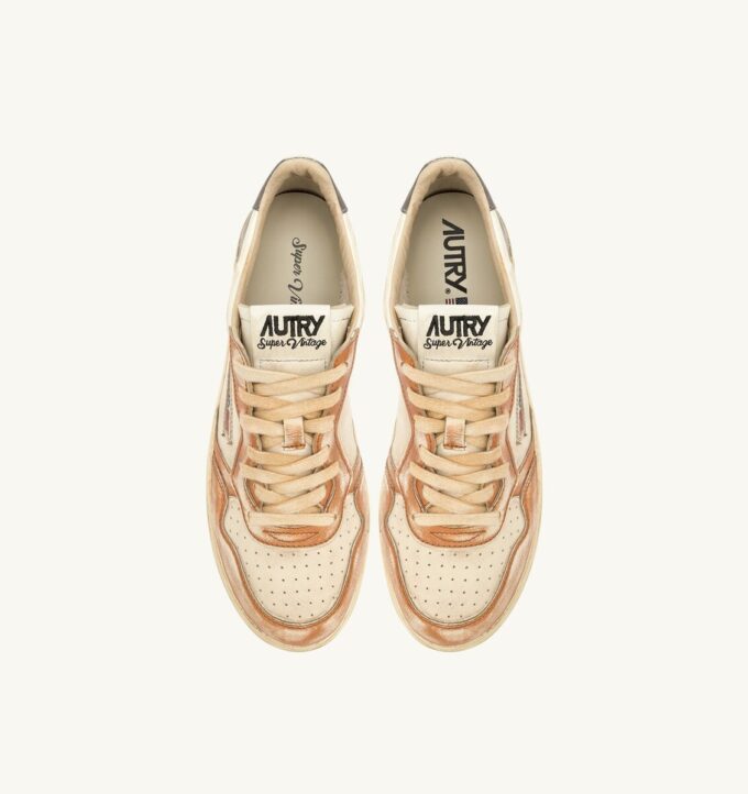 MEDALIST LOW SUPER VINTAGE SNEAKER IN ORANGE UND GUNMETAL GEBÜRSTETEM LEDER