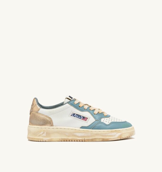 MEDALIST LOW SUPER VINTAGE SNEAKER IN WEISS, SILBER-BLAU UND PLATIN