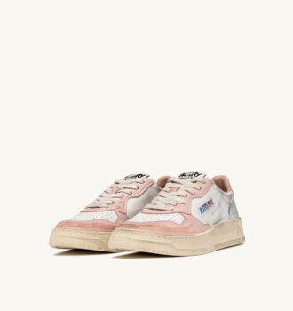 MEDALIST LOW SUPER VINTAGE SNEAKER IN WEISSEM, PUDERROSA UND SILBERNEN LEDER