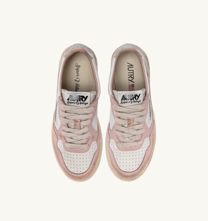 MEDALIST LOW SUPER VINTAGE SNEAKER IN WEISSEM, PUDERROSA UND SILBERNEN LEDER