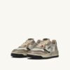 MEDALIST LOW SUPER VINTAGE SNEAKERS IN WEISSEM MESH, GOLDENEM WILDLEDER UND SCHWARZEM LEDER
