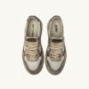 MEDALIST LOW SUPER VINTAGE SNEAKERS IN WEISSEM MESH, GOLDENEM WILDLEDER UND SCHWARZEM LEDER