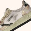 MEDALIST LOW SUPER VINTAGE SNEAKERS IN WEISSEM MESH, GOLDENEM WILDLEDER UND SCHWARZEM LEDER