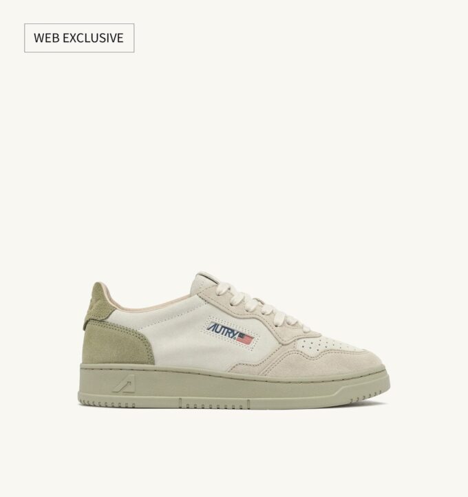 MEDALIST LOW TRICOLOR SNEAKER IN SANDBRAUNBEIGE UND GRÜN-GRAUEM WILDLEDER MEDALIST LOW TRICOLOR SNEAKER IN SANDBRAUNBEIGE UND GRÜN-GRAUEM WILDLEDER