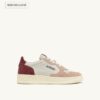 MEDALIST LOW TRICOLOR SNEAKER IN WEISS, LILA UND PHARD FARBIGEM WILDLEDER
