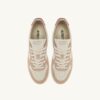 MEDALIST LOW TRICOLOR SNEAKER IN WEISS, LILA UND PHARD FARBIGEM WILDLEDER