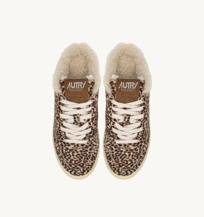 MEDALIST MULE SNEAKERS IN LEOPARD PONY HAIR EFFECT AND SHEARLING MEDALIST MULE SNEAKERS IN LEOPARD PONY HAIR EFFECT AND SHEARLING