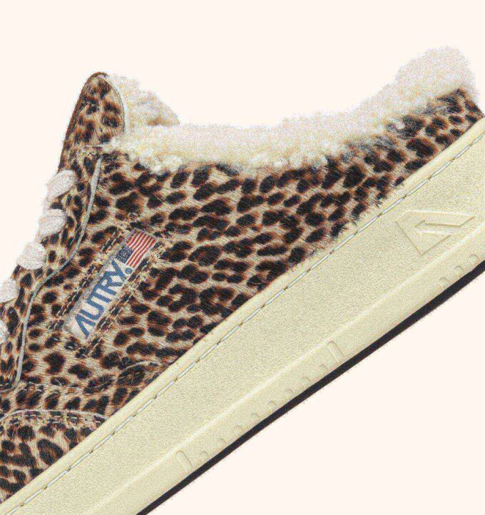 MEDALIST MULE SNEAKERS IN LEOPARD PONY HAIR EFFECT AND SHEARLING MEDALIST MULE SNEAKERS IN LEOPARD PONY HAIR EFFECT AND SHEARLING