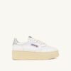 MEDALIST PLATFORM-SNEAKER AUS WEISSEM UND METALISIERTEM SILBERLEDER MEDALIST PLATFORM-SNEAKER AUS WEISSEM UND METALISIERTEM SILBERLEDER