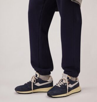 REELWIND LOW SNEAKER AUS NYLON UND WILDLEDER, BLAU UND WEISS