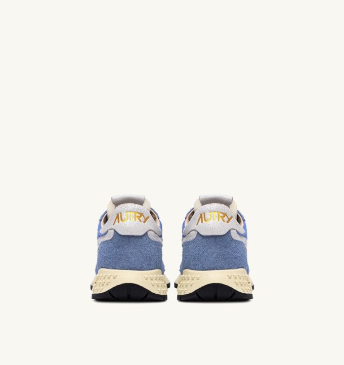 REELWIND LOW SNEAKER AUS NYLON UND WILDLEDER, FARBE: DELLA ROBBIA BLAU UND WEISS