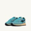 REELWIND LOW SNEAKER AUS NYLON-WILDLEDER UND LEDER, FARBE CAPRI UND SCHWARZ