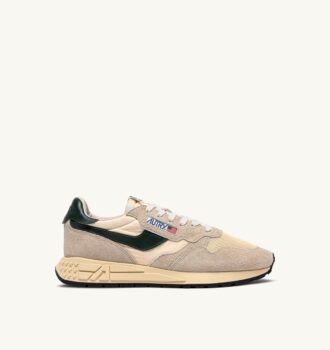 REELWIND LOW SNEAKER AUS NYLON-WILDLEDER UND LEDER IN DEN FARBEN ECRU UND MOUNTAIN