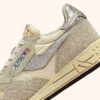 REELWIND LOW SNEAKER AUS NYLON-WILDLEDER UND LEDER IN DEN FARBEN ECRU UND PLATIN