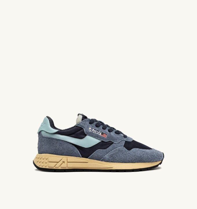 REELWIND LOW SNEAKER AUS NYLON-WILDLEDER UND LEDER IN DEN FARBEN INDIGO UND SPELLBOUND