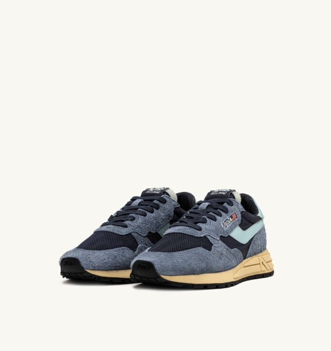 REELWIND LOW SNEAKER AUS NYLON-WILDLEDER UND LEDER IN DEN FARBEN INDIGO UND SPELLBOUND