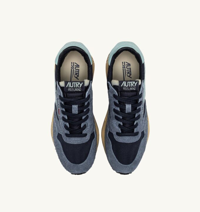 REELWIND LOW SNEAKER AUS NYLON-WILDLEDER UND LEDER IN DEN FARBEN INDIGO UND SPELLBOUND