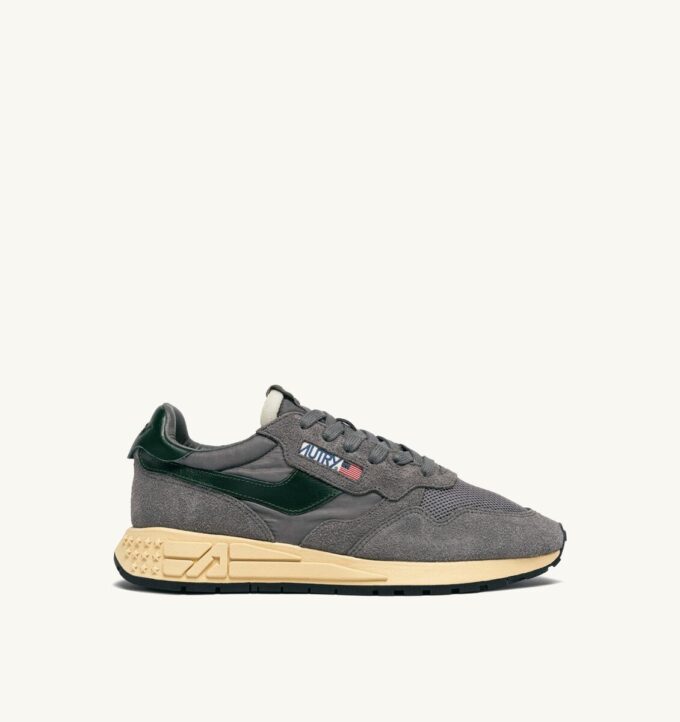 REELWIND LOW SNEAKER AUS NYLON-WILDLEDER UND LEDER IN DEN FARBEN MOUNTAIN UND NIGHT OWL