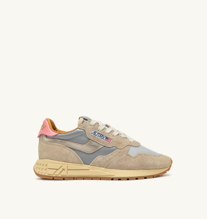 REELWIND LOW SNEAKER AUS SILBER-PLATIN REFLEKTIERENDEM NYLON UND WILDLEDER REELWIND LOW SNEAKER AUS SILBER-PLATIN REFLEKTIERENDEM NYLON UND WILDLEDER