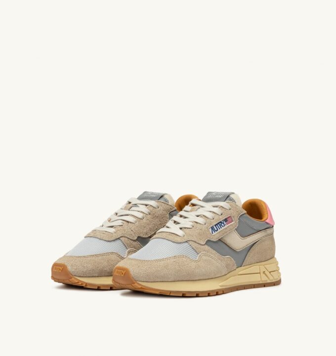 REELWIND LOW SNEAKER AUS SILBER-PLATIN REFLEKTIERENDEM NYLON UND WILDLEDER REELWIND LOW SNEAKER AUS SILBER-PLATIN REFLEKTIERENDEM NYLON UND WILDLEDER